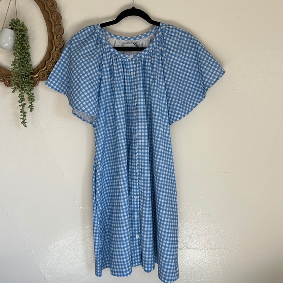 Addison Bay Cotton Poplin Rosecliff Dress, Blue Gingham Check, XL - Picture 1 of 9